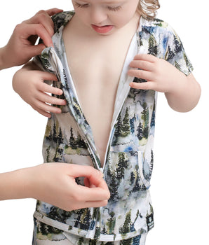 Front Opening Ready Set Romper® ZIP-IT! in O.G The Woodlands