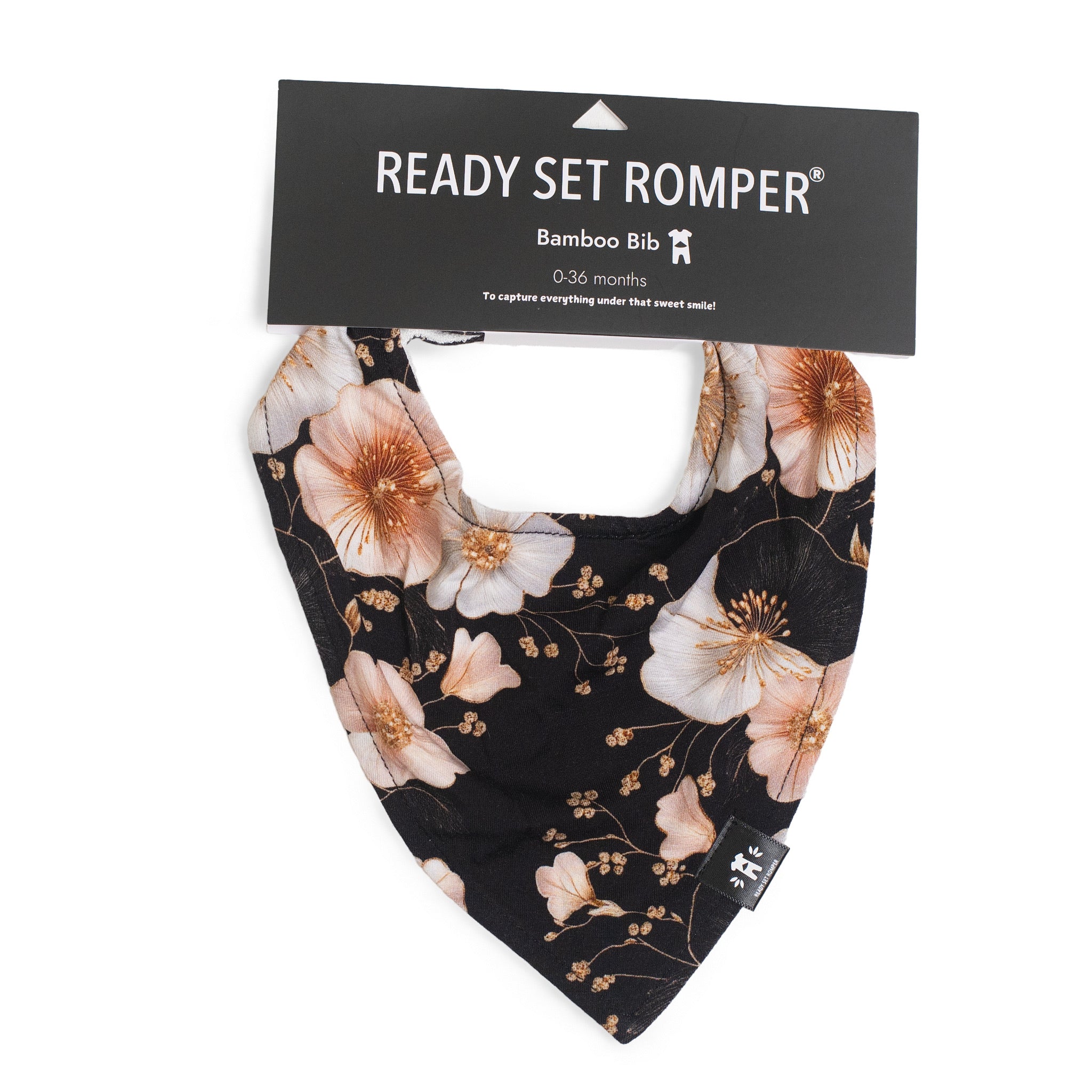 Bamboo Ruffle Bib Bamboo Bib in Midnight Blooms – Ready Set Romper