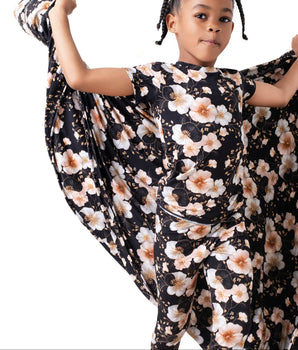 Bamboo Blanket in Midnight Blooms