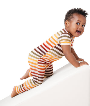 Front Opening Ready Set Romper® in Harvest Stripes