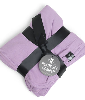 Bamboo Blanket in Ribbed Lavender