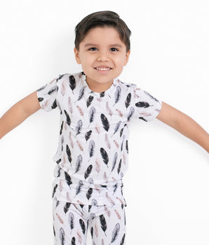 2 pc Bamboo Loungewear Set in O.G Feathered Ebony