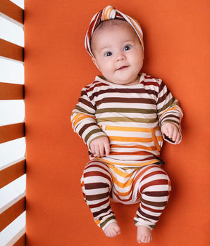 Front Opening Ready Set Romper® in Harvest Stripes