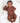 Front Opening Romper in Ribbed Milk Chocolate
