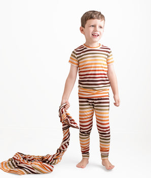 2 pc Loungewear Set in Harvest Stripes