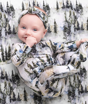 Front Opening Ready Set Romper® in O.G The Woodlands