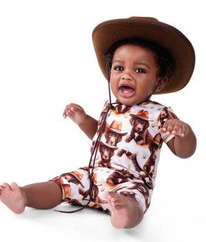 Front Opening Ready Set Romper® Shortie in Old Yellerstone