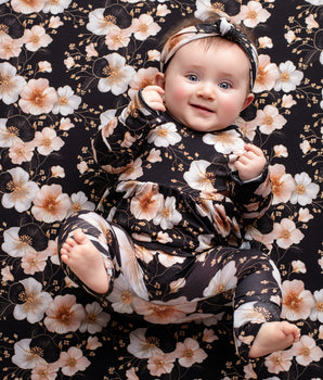 Reversible Opening Ready Set Romper® Twirl in Midnight Blooms- LSLL