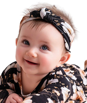 Bamboo Headwrap in Midnight Blooms