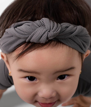 Headwrap in Ribbed Stormy