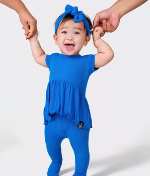 Reversible Opening Ready Set Romper® Twirl in Ribbed Sapphire