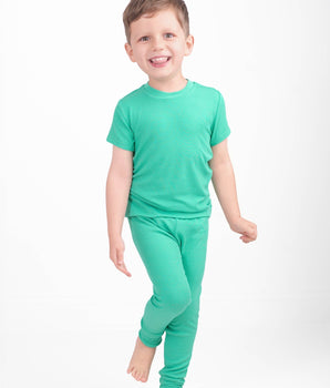 2 pc Loungewear Set in Ribbed Seafoam