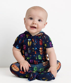 Front Opening Ready Set Romper® ZIP-IT! in Beetle-Mania!