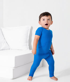 Front Opening Ready Set Romper® in Ribbed Sapphire