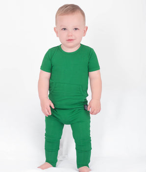 Front Opening Ready Set Romper® in Ribbed Emerald