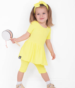 Reversible Opening Ready Set Romper® Shortie Twirl in Ribbed Sunshine