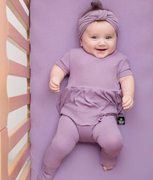 Reversible Opening Ready Set Romper® Twirl in Ribbed Lavender SSLL