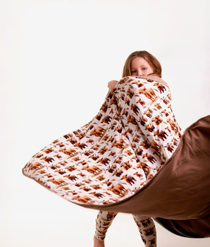 Bamboo Blanket in Highland Dreams + Ribbed Caramel