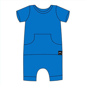 Front Opening Shortie Romper in Azure | Bamboo Viscose