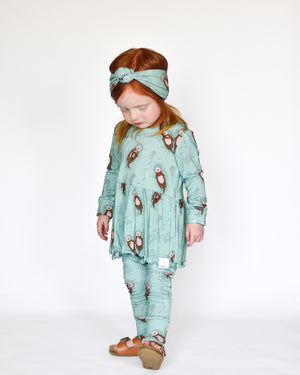 Front Opening Twirl Romper in Otters | Bamboo Viscose