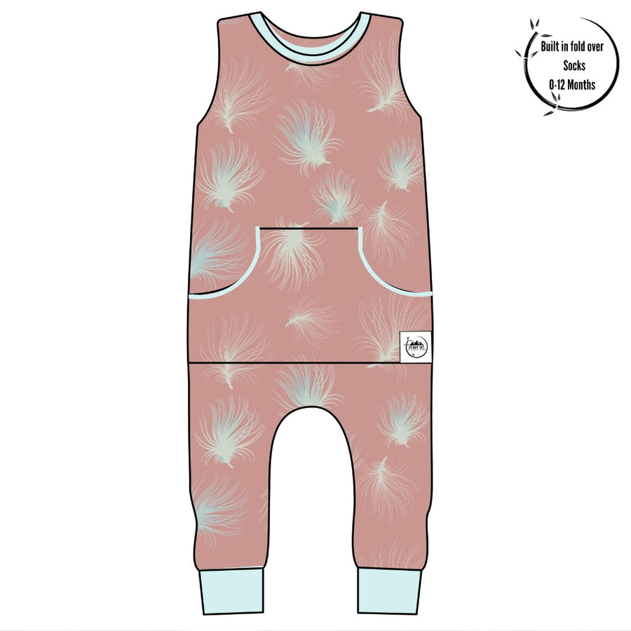 Front Opening Tank Romper in Dandelions | Bamboo Viscose