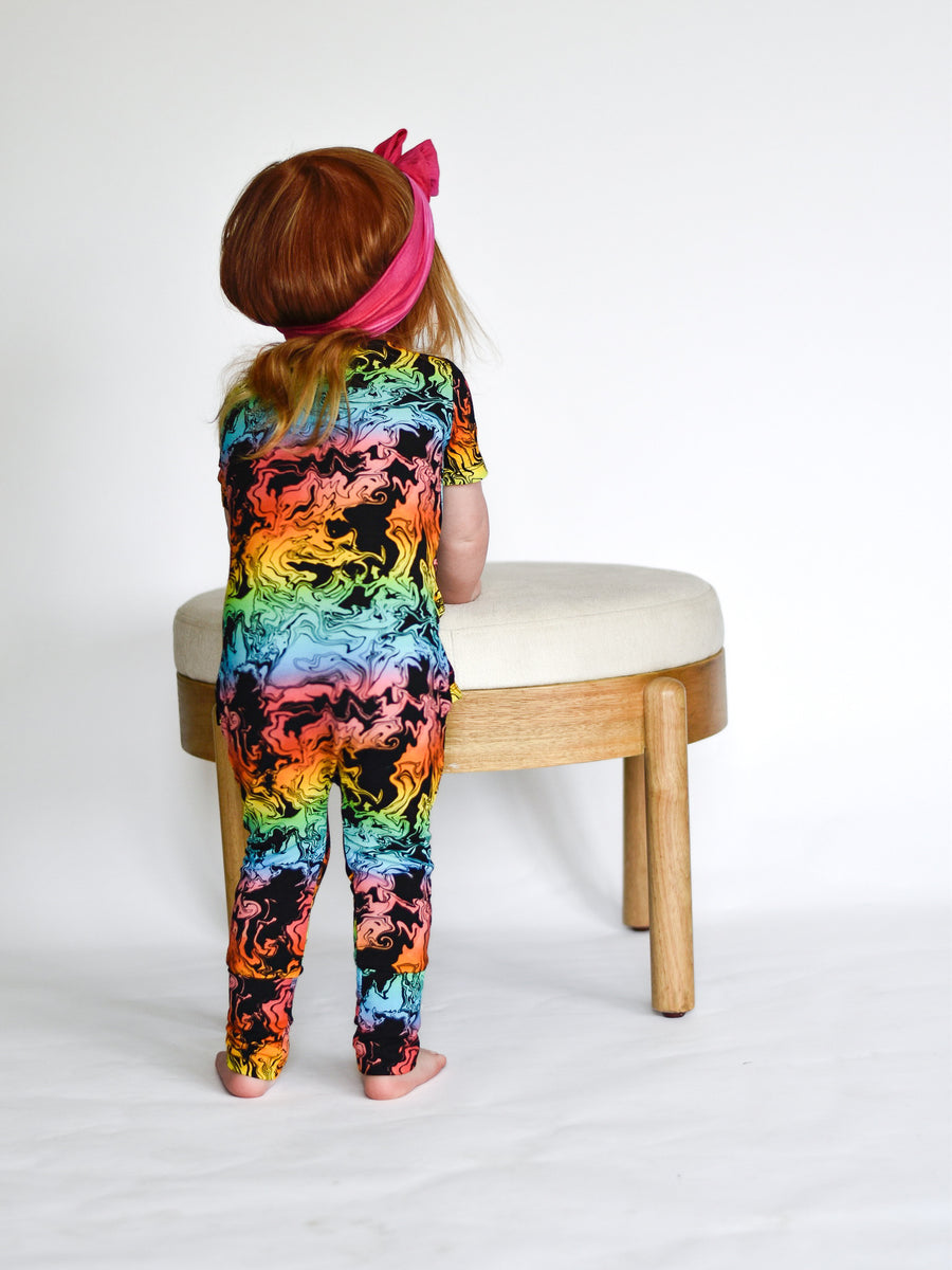 Front Opening Romper in Prism | Bamboo Viscose