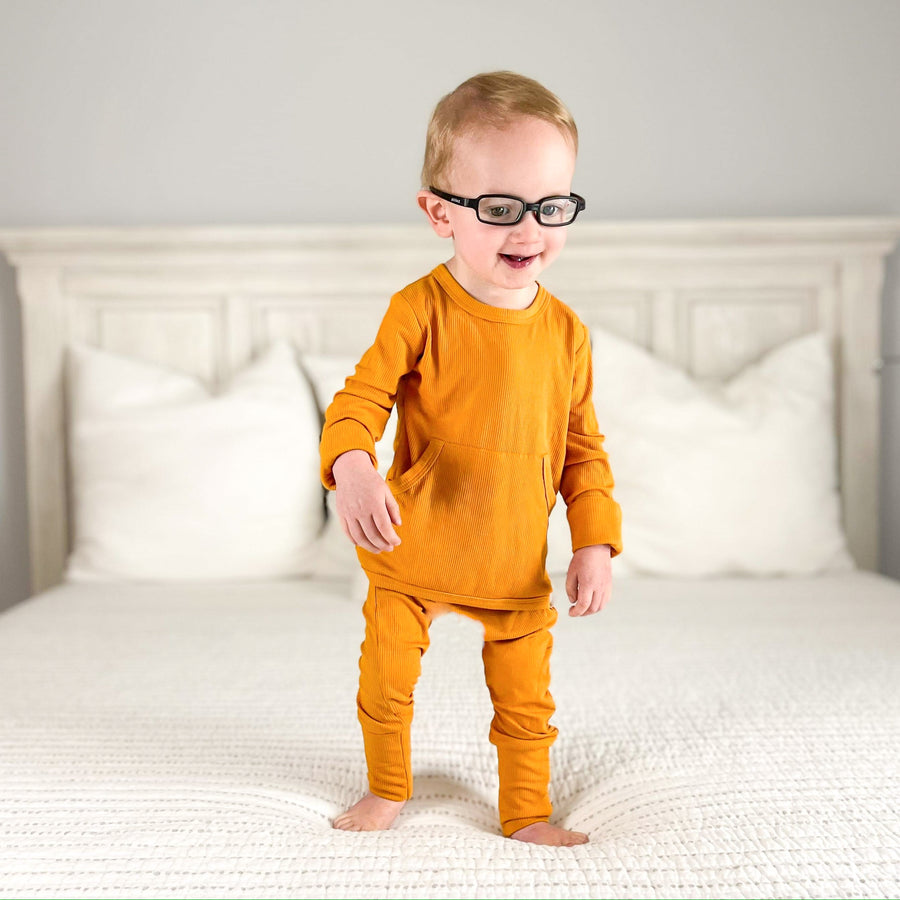Front Opening Romper in Amber | Bamboo Viscose