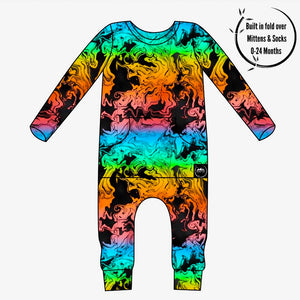 Front Opening Romper in Prism | Bamboo Viscose