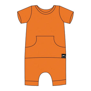 Front Opening Shortie Romper in Yams | Bamboo Viscose