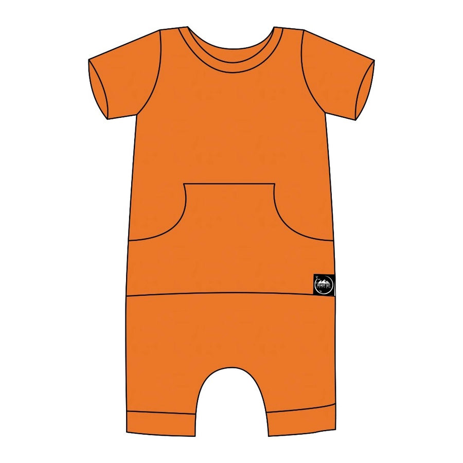 Front Opening Shortie Romper in Yams | Bamboo Viscose