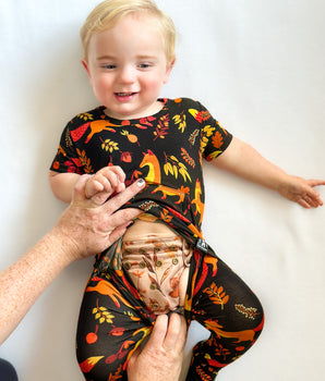 Front Opening Romper in Foxes