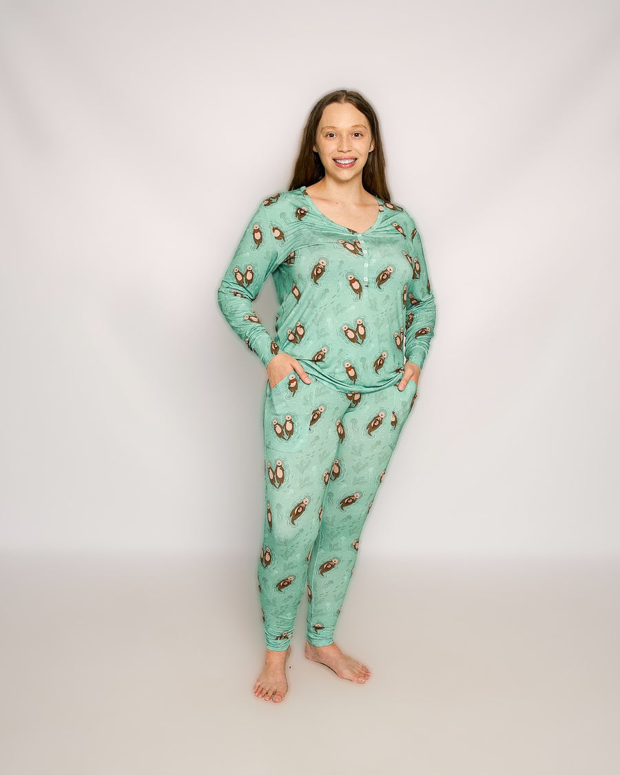 2 pc Loungewear Set in Otters | Women's Bamboo Viscose