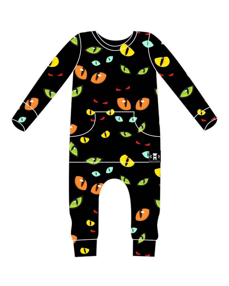 Front Opening Romper in Eye Spy | Bamboo Viscose