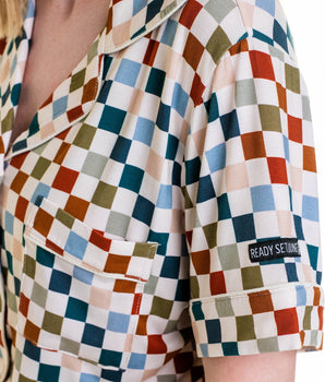 Women’s Deluxe Loungewear TOP in Checkered Spice