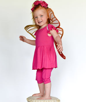 Switch-A-Roo ™ Reversible Opening Twirl Shortie Romper in Fuchsia | Bamboo Viscose
