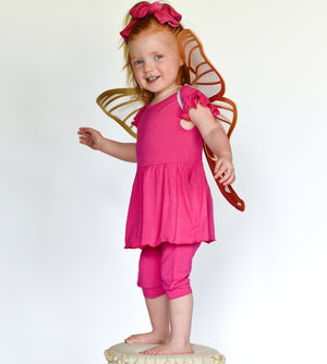 Switch-A-Roo ™ Reversible Opening Twirl Shortie Romper in Fuchsia | Bamboo Viscose