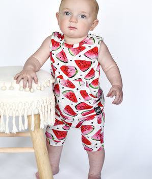 Front Opening Tank Shortie Romper in OG Watermelons 2.0