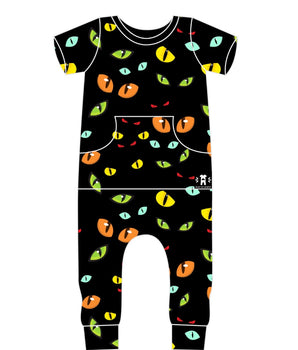 Front Opening Romper in Eye Spy | Bamboo Viscose