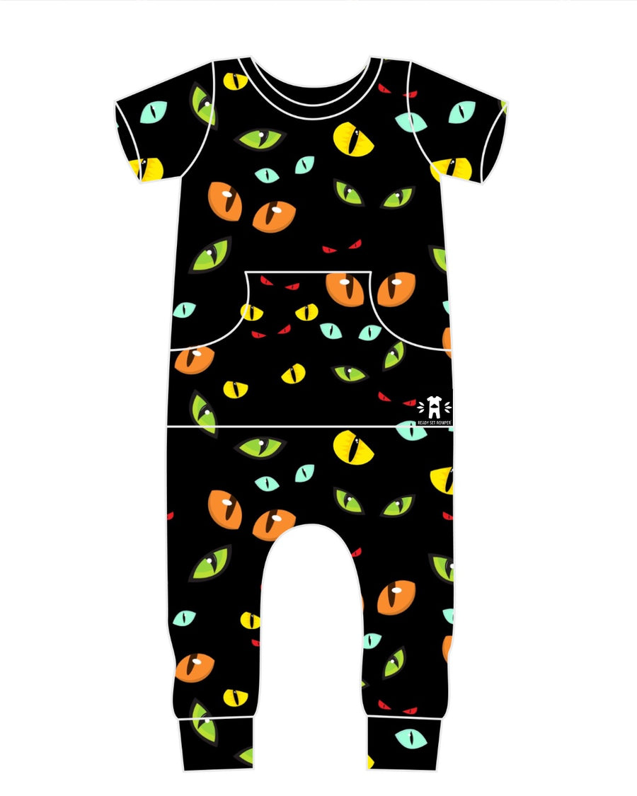 Front Opening Romper in Eye Spy | Bamboo Viscose