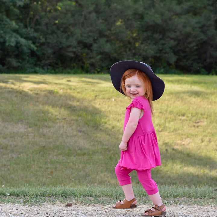 Switch-A-Roo ™ Reversible Opening Twirl Shortie Romper in Fuchsia | Bamboo Viscose