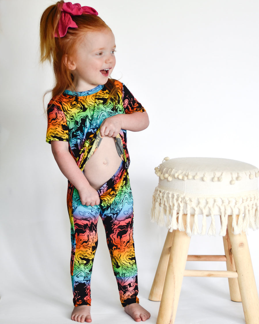 Front Opening Romper in Prism | Bamboo Viscose