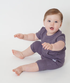 Front Opening Shortie Romper in Dusk