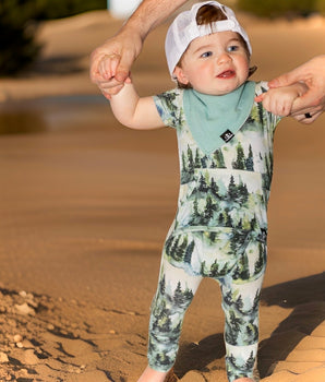 Change-A-Roo™ Front Opening Romper in The Woodlands