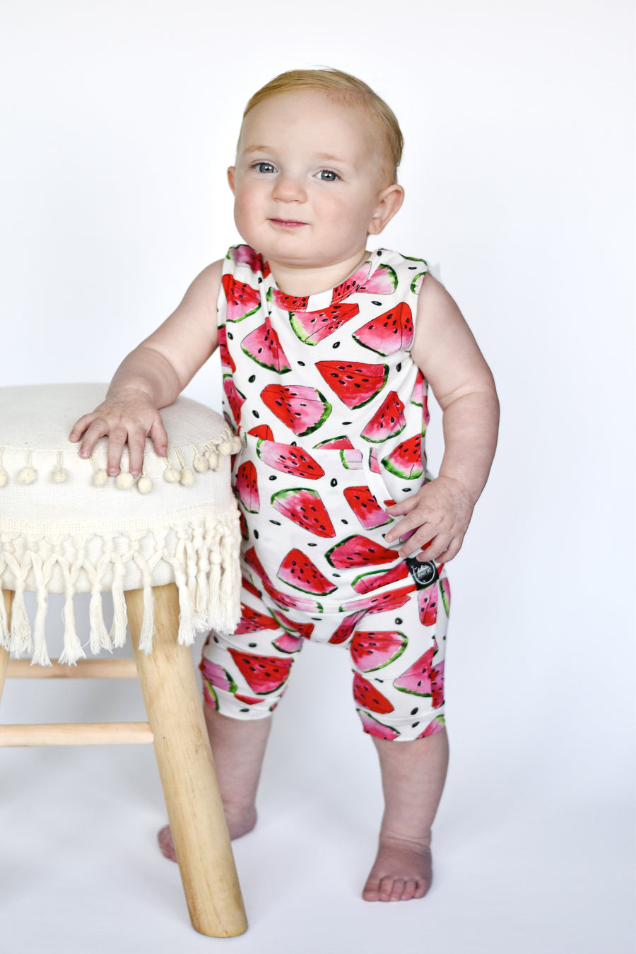 Front Opening Tank Shortie Romper in OG Watermelons 2.0 | Bamboo Viscose