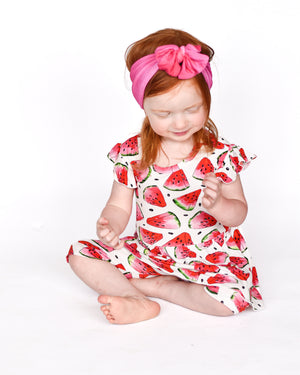 Switch-A-Roo™ Reversible Opening OG Twirl Shortie Romper in Watermelons 2.0| Bamboo Viscose