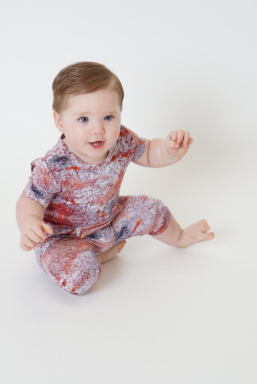 Front Opening Shortie Romper in Sunset | Bamboo Viscose