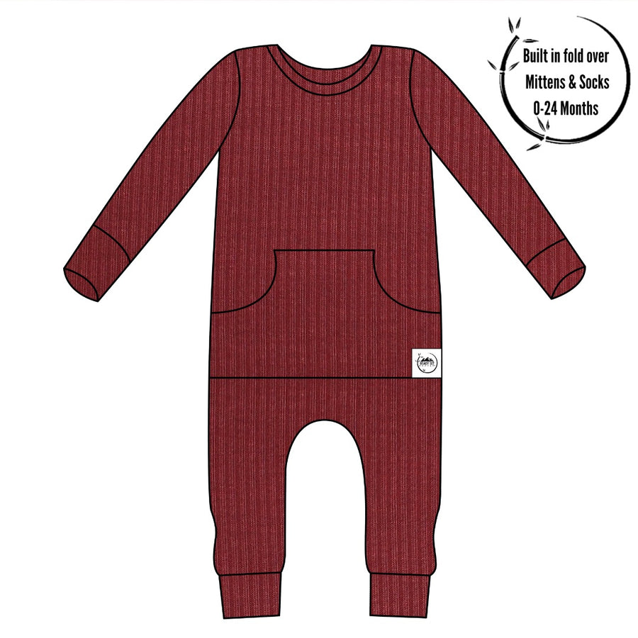 Front Opening Romper in Memphis Rust | Bamboo Viscose