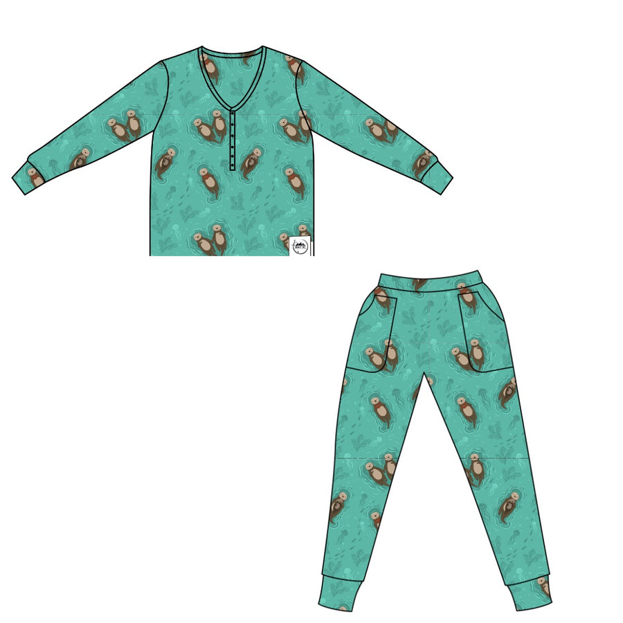 2 pc Loungewear Set in Otters | Women's Bamboo Viscose