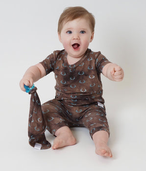 Front Opening Shortie Romper in Antlers
