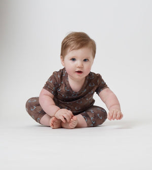Front Opening Shortie Romper in Antlers | Bamboo Viscose
